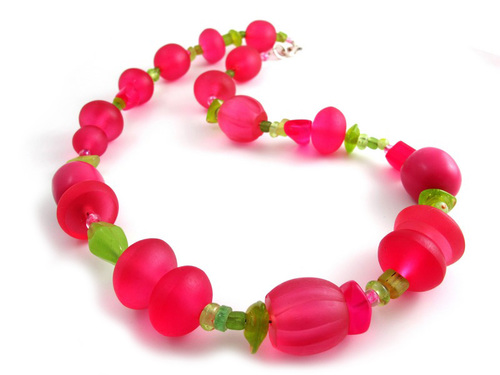 Living Color Necklace - Bright Bold Funky Fun Necklace - Pinks